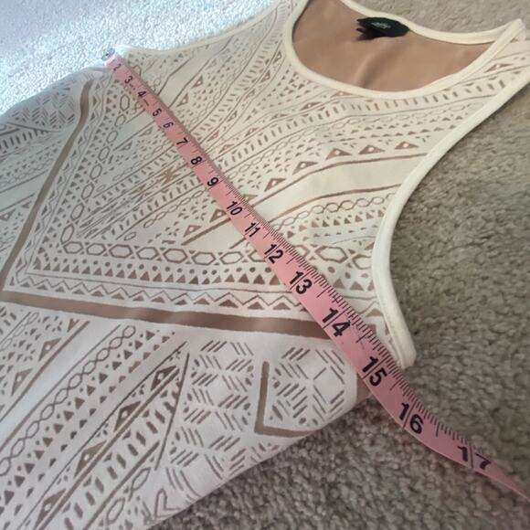Womens Dress Size Small Cream Western Aztec Midi Boho Bridal Honeymoon A-Line - Picture 12 of 12